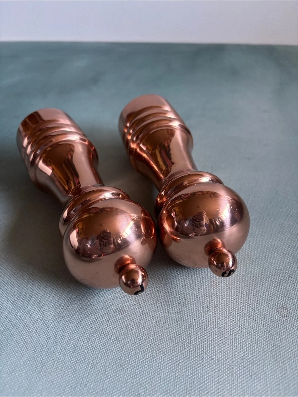 Williams Sonoma Polished Brass Salt + Pepper Mills